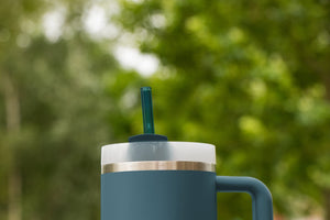 6x 30 cm Pajitas de vidrio Stanley azules para vasos de 40oz, Quencher y botellas 3 tonos de azul