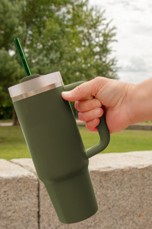 6x 30 cm Pajitas de vidrio Stanley verdes para vasos de 40oz & Quencher & botellas 3 tonos de verde