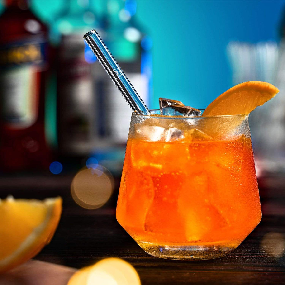 HALM Glasstrohhalme Aperol Spritz Sprüche Glasstrohhalme Holy Aperoli Edition - 6 lustige Trinksprüche graviert