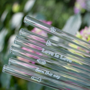 Gay Pride Glastrinkhalm edition mit penis design love is love spruch lesbian glas strohhalme