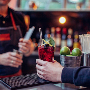 HALM pajita de vidrio para bares, restaurantes, hoteles y gastronomía, para cócteles, con grabado, set de 50