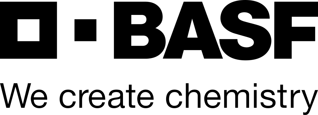 Logo BASF noir et blanc pour la gravure sur des pailles en verre HALM réutilisables.