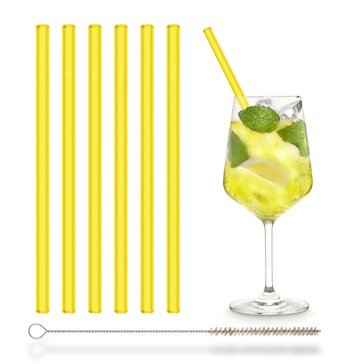 Reusable glass straws from HALM in a Limochello Spritz drink