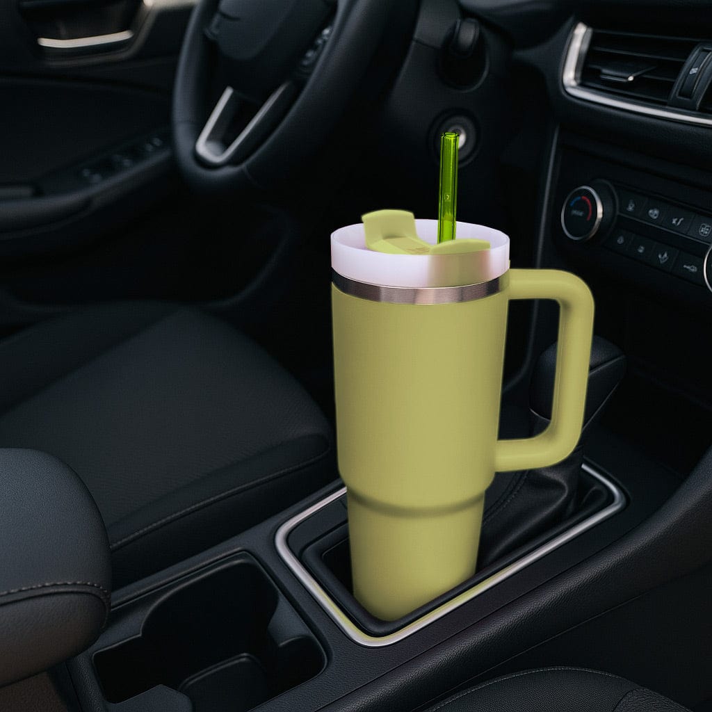 6x 30 cm Pajitas de vidrio Stanley verdes para vasos de 40oz & Quencher & botellas 3 tonos de verde