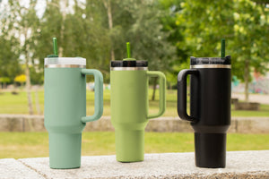 6x 30 cm Grüne Stanley Glasstrohhalme für 40oz Cups & Quencher & Flaschen 3 Grün Farbtöne