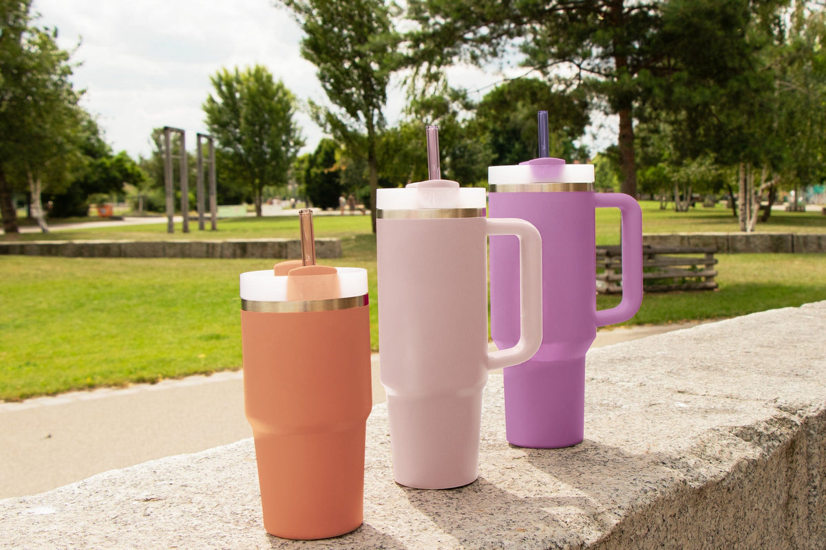 6x 12 inch (30 cm) pastel Stanley glass straws for 40oz cups & Quencher & bottles 3 pastel shades (Copy)