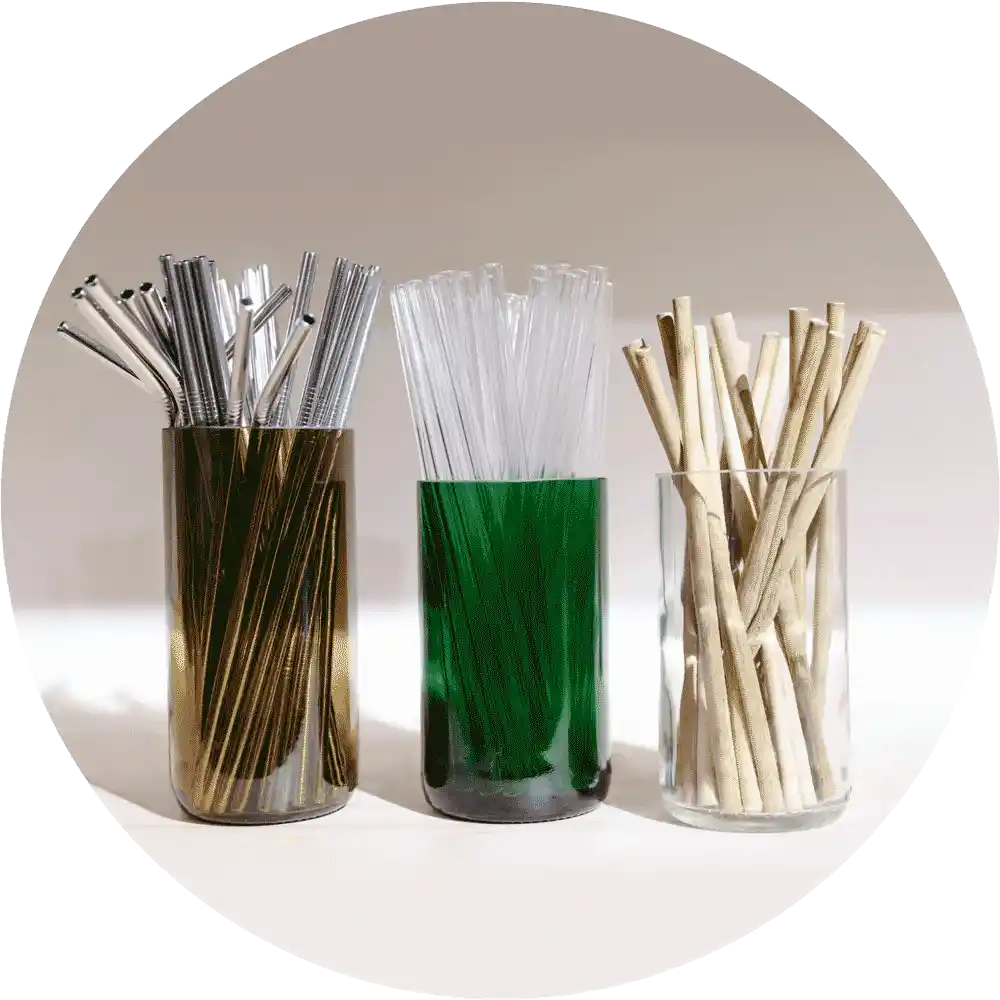 Wiederverwendbare Strohhalme Glasstrohhalme Metalstrohhalm Bambus Strohhalme Nachhaltig plastikfrei zero waste reusable straws glass straw metal bamboo