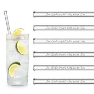 Am Ende ergibt alles einen Gin mit Glasstrohhalme Gin Tonic Sprüche lustige trinken glas strohhalme longdrinks