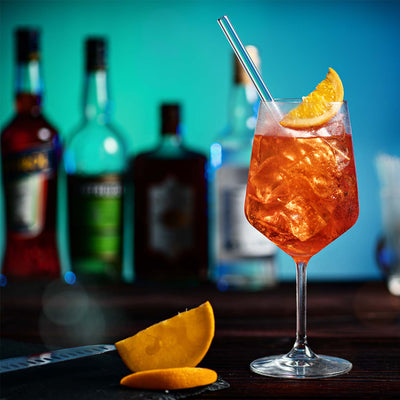 HALM Glasstrohhalme Wählbare Cocktail Rezepte Glasstrohhalme - individuelle Cocktails mit gravierten Maßen für perfektes Mixen - 6er Set