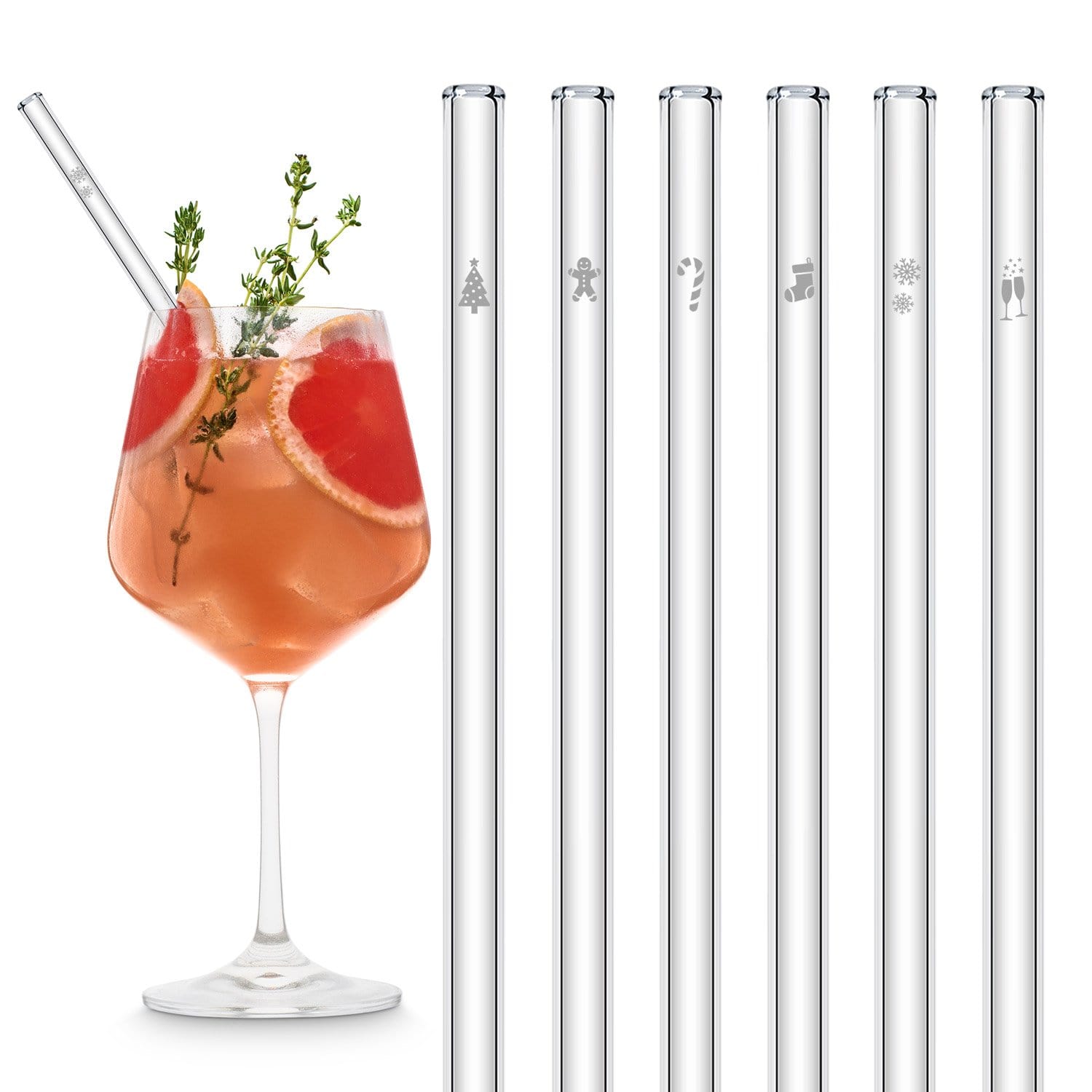HALM Strohhalme aus glas nachhaltige weihnachtsgeschenk cocktail trinkhalm mit gravur christmas gift glass straws set 6