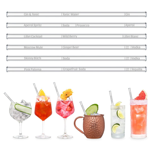 Simply Straws Glasstrohhalme (6er Pack) – 25,4 Cm Lange, Wiederverwendbare Strohhalme Aus Borosilikatglas