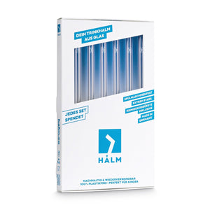 HALM Extrem Stabil Glastrinkhalme 6er Set zertifiziert plastikfrei flustix verpackung