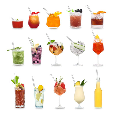 HALM glass straw cocktail book: classic cocktail recipes designed for drinks with a Glass straw