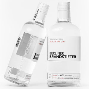 HALM Glasstrohhalme Gin Geschenkset Der Gin des Lebens Edition mit Berliner Brandstifter Dry Gin + lustige Gin Sprüche Glasstrohhalme & Gin Geschenkbeutel