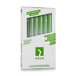 Earth Day Strohhalme HALM Extrem Stabil Glastrinkhalme 6er Set zertifiziert plastikfrei flustix verpackung