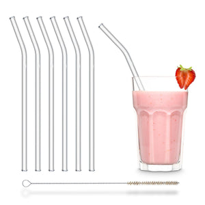 Gesunde Erdbeer Smoothie Glas Trinkhalme set 6 stück beste nachhaltige plastikfrei strohhalme kaufen