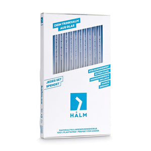 HALM Extrem Stabil Glastrinkhalme 20 Stück Nachhaltig Verpackung 20 cm Made in Germany Dein Trinkhalm aus Glas