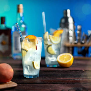 Gin Tonic Cocktail mit Glastrinkhalme nachhaltige Produkte party bedarf alcohol sprüche 20er Set