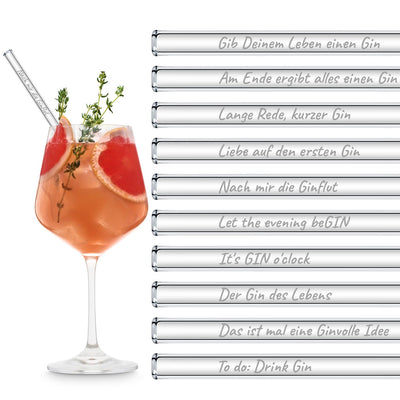 Gin Tonic Cocktail Glasstrohhalme mit trink gin sprüche  Let the evening beGin home is where Gin is 20 Stück Strohhalme