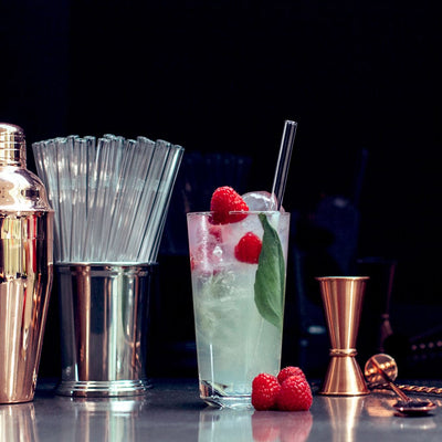 HALM pailles en verre pour cocktail gin, pailles durables de Berlin avec citations de gin amusantes, cadeaux gravés