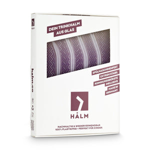 HALM Glasstrohhalme 4x 15cm (Gebogen) Glasstrohhalme