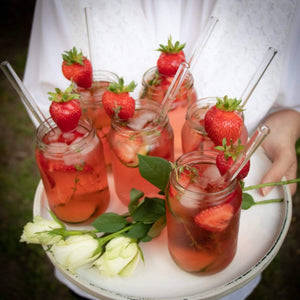 HALM Hochzeit Wedding Edition Erdbeer cocktail mit einmachglas nachhaltig gastgeschenk 50 stueck
