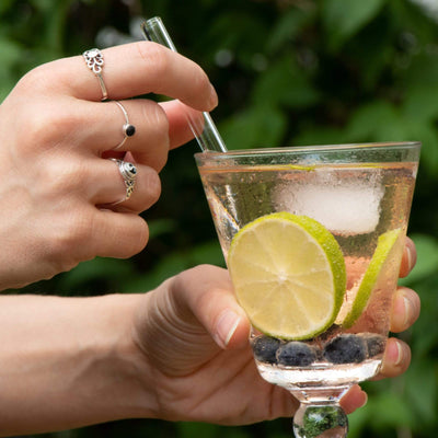 HALM Nachhaltig gastgeschenk glas strohhalm mit gravur prosecco cocktail