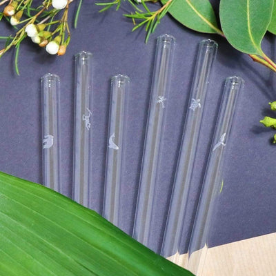 HALM glass straw with animal motifs, endangered animal glass straws, Earth Day donations