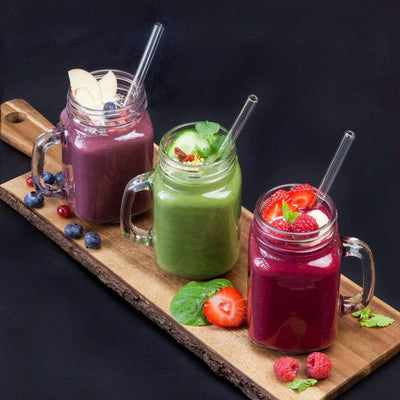 HALM reusable straw green smoothie strawberry shake 8 inch (20 cm) drinking straws
