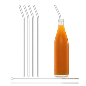 Lang gebogene strohhalme für flaschen Glasstrohhalm mit biegung 30cm HALM Reusable Straws