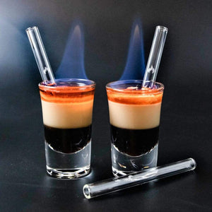 HALM trinkhalme aus glas b52 shots mit feuer strohhalm fuer spirits