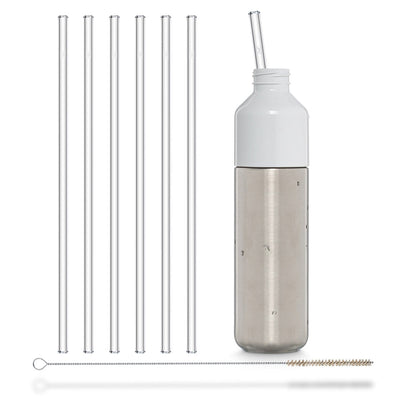 HALM Glasstrohhalme fur trinkflaschen 30cm 6er set extra lang passt zur soulbottles soulstraw kleen kanteen dopper bottles