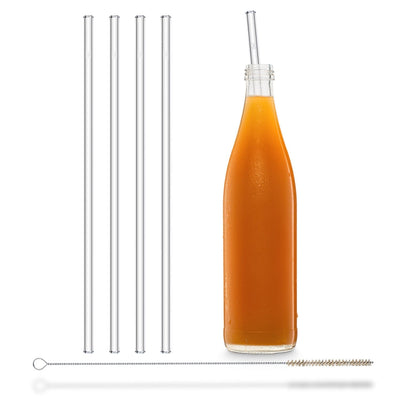 Long-neck bottle glass straws, soda straws, water bottle straws, 4-piece set, HALM drinking straw, 12 inch (30 cm)