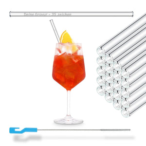 Aperol Spritz mit HALM Trinkhalme aus glas die beste alternative zum plastrikstrohhalme 20cm x 50 stück