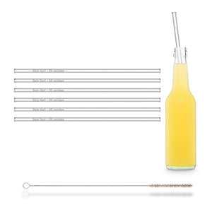 HALM 6x 30 cm lange Glasstrohhalme für Flaschen mit persönlicher Gravur