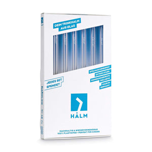 HALM Glasstrohhalme International Anstoßen Edition 20cm Glastrinkhalme „Prost“ in 6 verschiedenen Sprachen