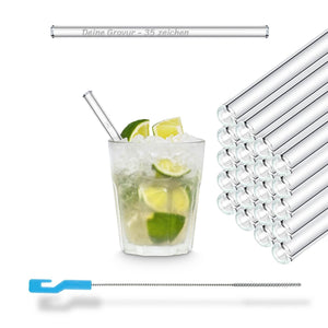 caipirinha cocktail party trinkhalme für geburtstag hochzeitplannung gäst geschenk personalisierte strohhalme aus glas 15cm