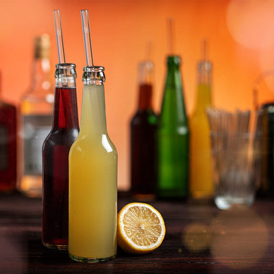 HALM pajitas de vidrio, set de fiesta 20 x 30 cm, con grabado personal para botellas de 0,33 a 1 litro