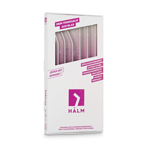 HALM glastrinkhalm 6er set 23cm gebogen plastikfreie verpackung flustix bpa frei