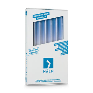 HALM Extrem Stabil Glastrinkhalme 6er Set zertifiziert plastikfrei flustix verpackung