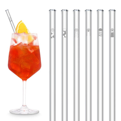 chat domestique, pattes de chat, pailles en verre à acheter en ligne, lot de 6 pailles pour cocktails et smoothies HALM
