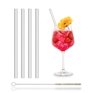 Glas strohhalme mit riffeloptik glas strohhalme rillen effekt sommer cocktail 4er Set